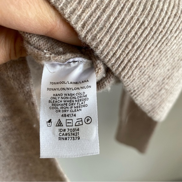 ANNE Taylor Wool Blend Turtleneck Tunic Sweater Oatmeal Size S - Picture 11 of 11